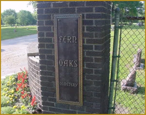 Find A Grave, image (Fern Oaks Cemetery : accessed 2 May 2015), entrance gate post, Griffith, Lake County, Indiana; the accompanying photograph by  Warrick L. Barnett  is materially informative, and does not reference a specific headstone. 